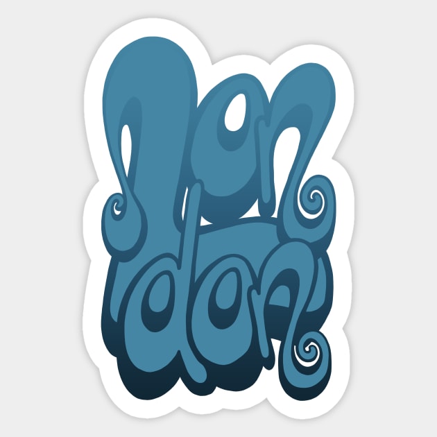 London lettering art - sailor blue Sticker by BigNoseArt